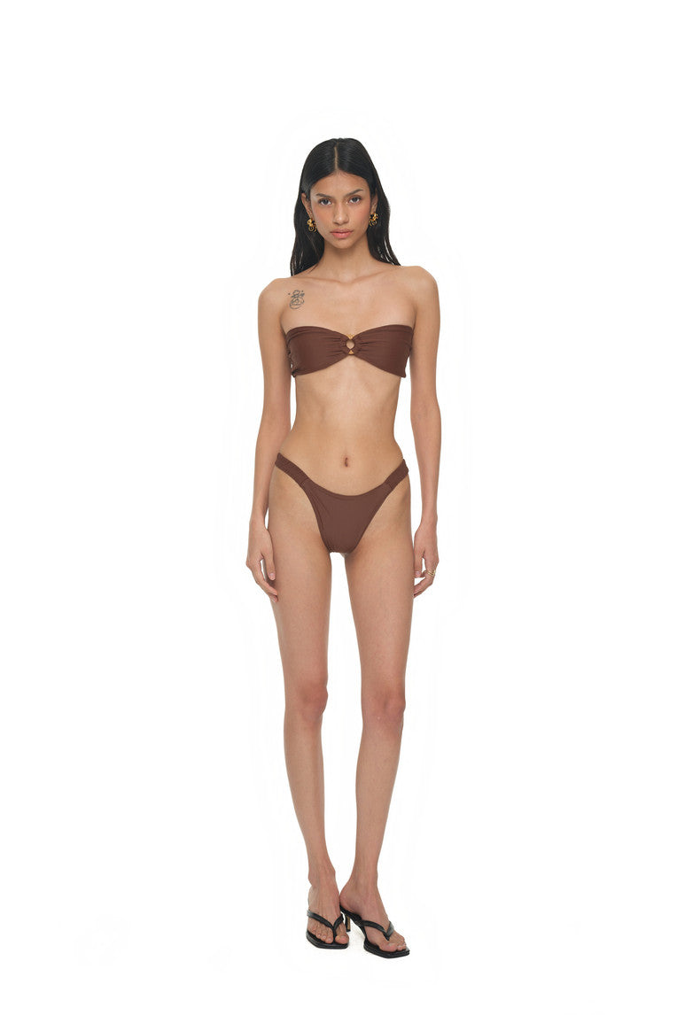WOOD O-RING BIKINI (BROWN)
