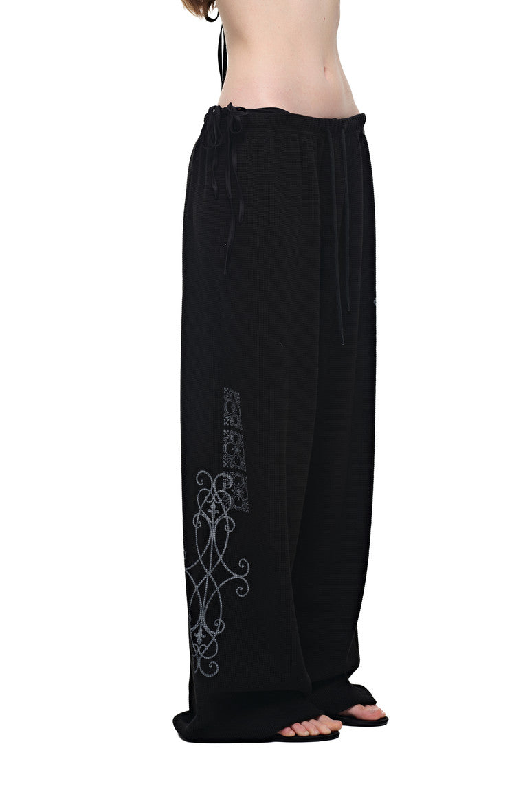 LEO WAFFLE PANTS (BLACK)