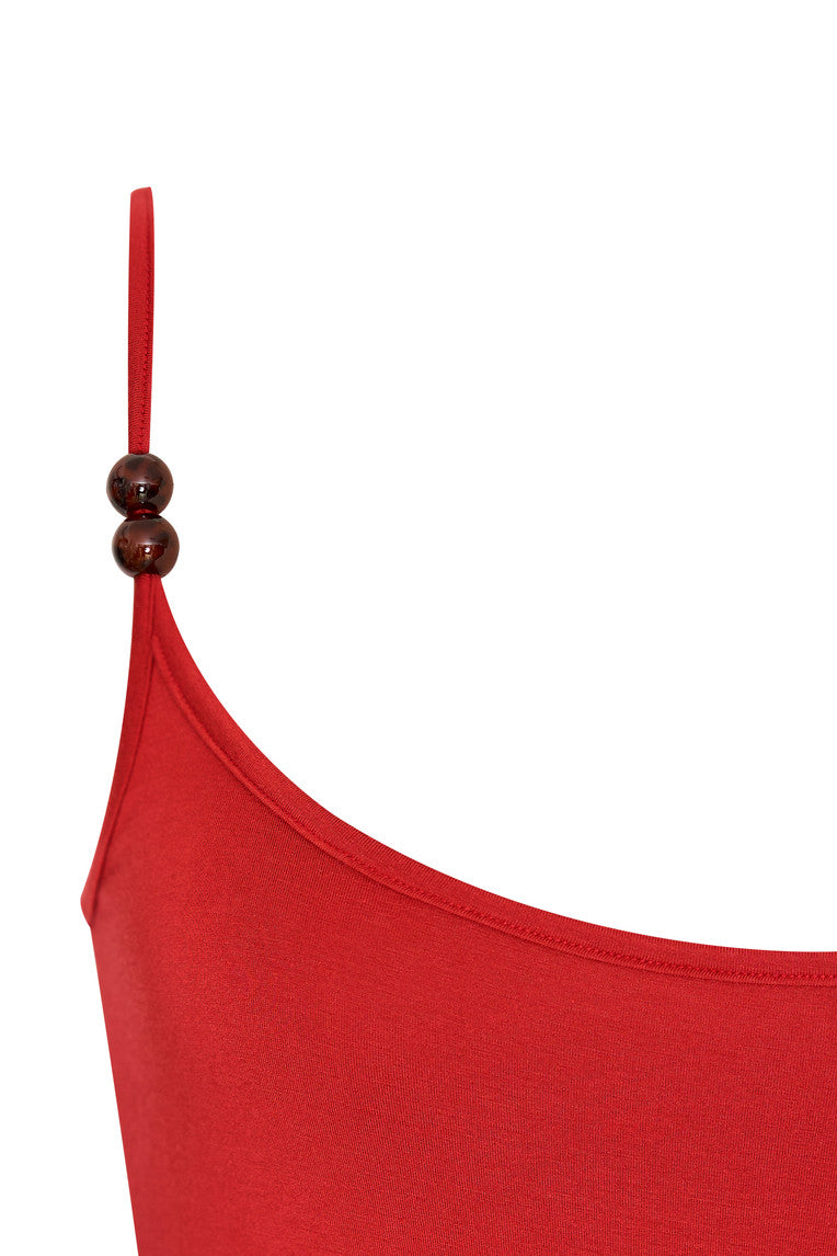 BUBBLE BEAD TANK TOP (RED)