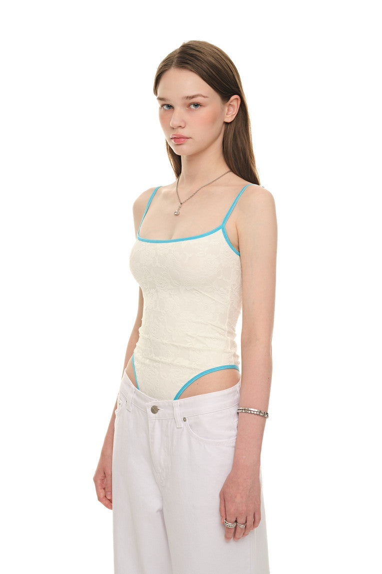 DEEP ROUND NECK LACE BODYSUIT (IVORY)