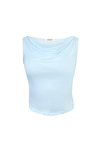 ASYMMETRIC ONE SHOULDER SLEEVELESS TOP (LIGHT BLUE)