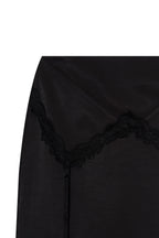 LACE TRIM GARTER MIDI SKIRT (BLACK)