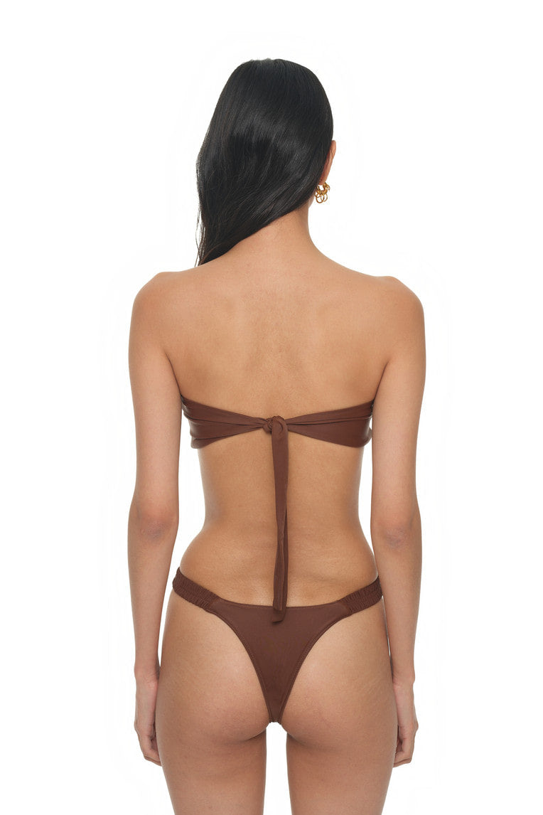 WOOD O-RING BIKINI (BROWN)