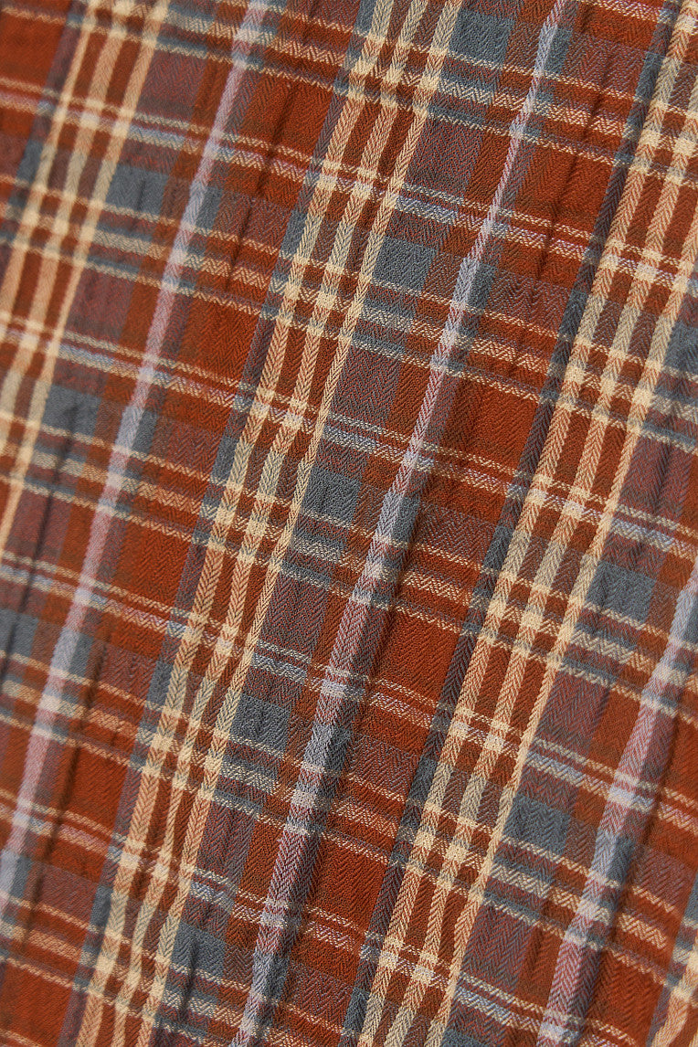 PLAID OVERSIZED SHIRT (BROWN)