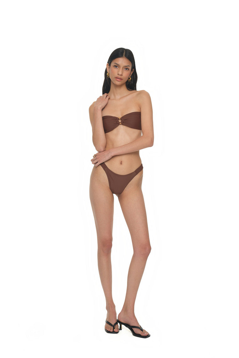 WOOD O-RING BIKINI (BROWN)