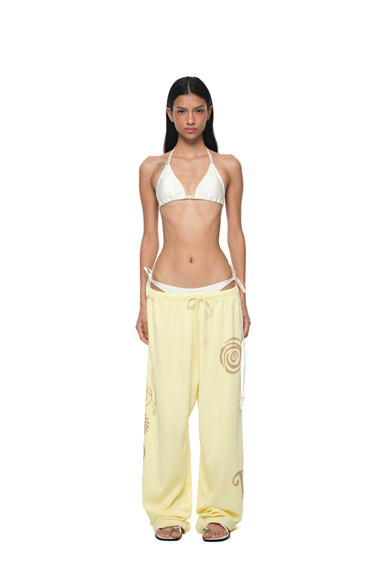 SUN DISC WAFFLE PANTS (LEMON)