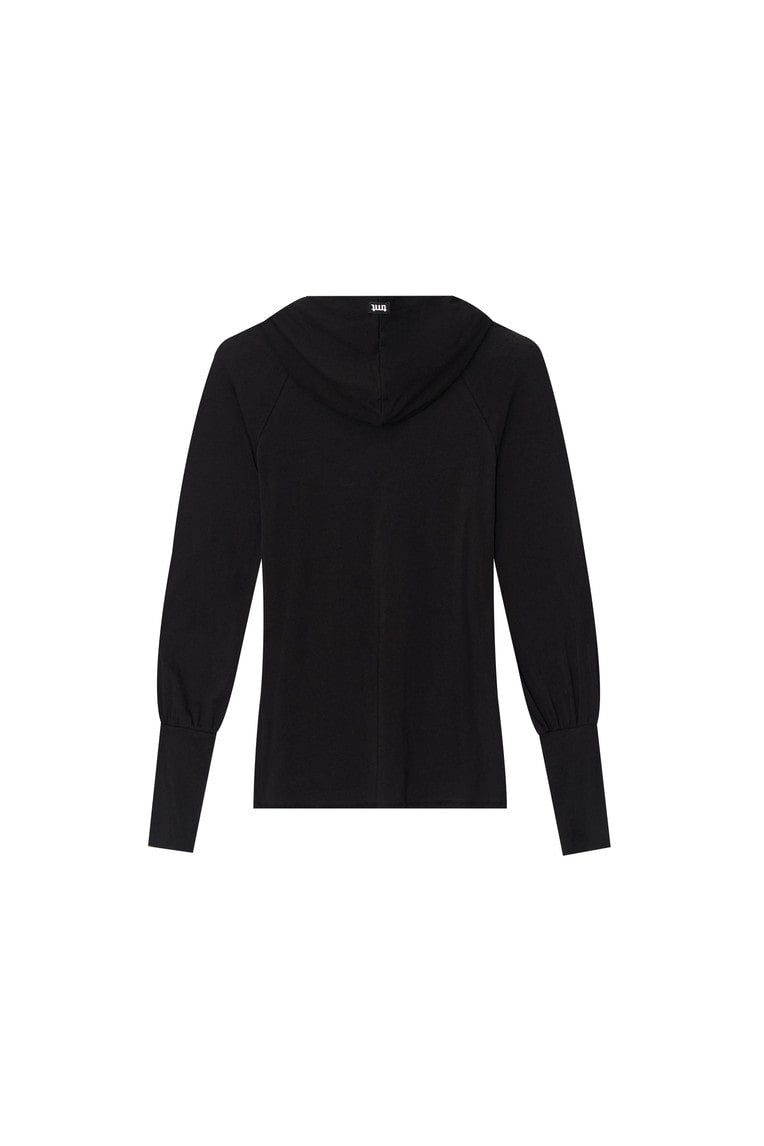 SHEER SLIM-FIT HOODIE (BLACK)