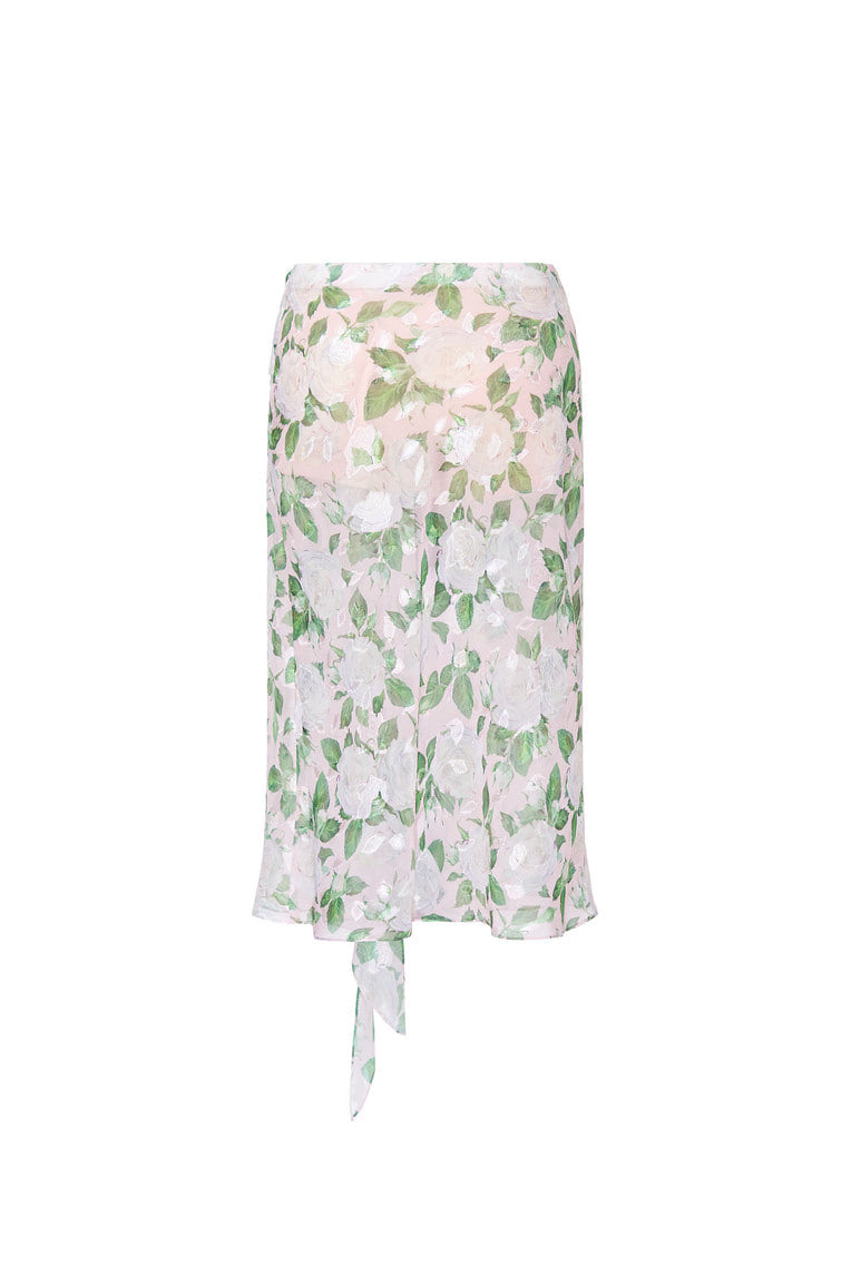 ROSE FLAIR MIDI SKIRT (WHITE)