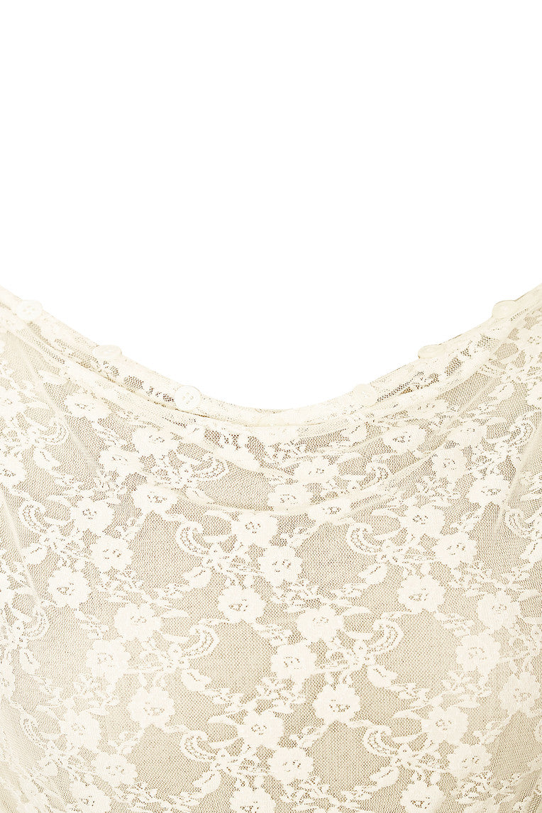 [Ships June 12] LACE BUTTON TOP (IVORY)