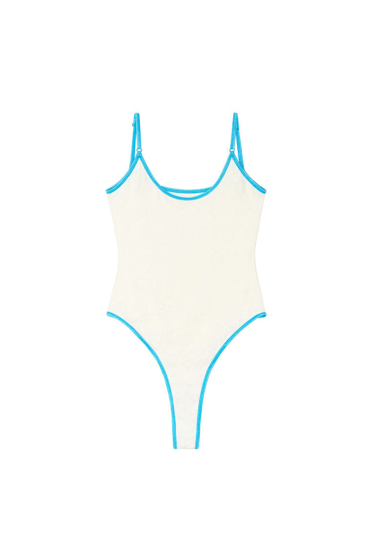 DEEP ROUND NECK LACE BODYSUIT (IVORY)