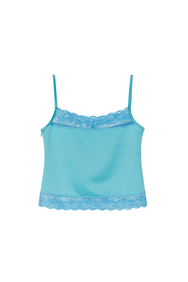 LACE TRIM SLIP CAMISOLE (BLUE)