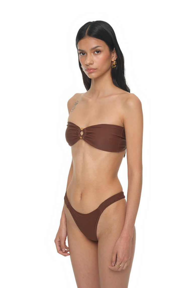 WOOD O-RING BIKINI (BROWN)