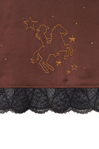 HOTFIX MINI SLIP DRESS (BROWN)