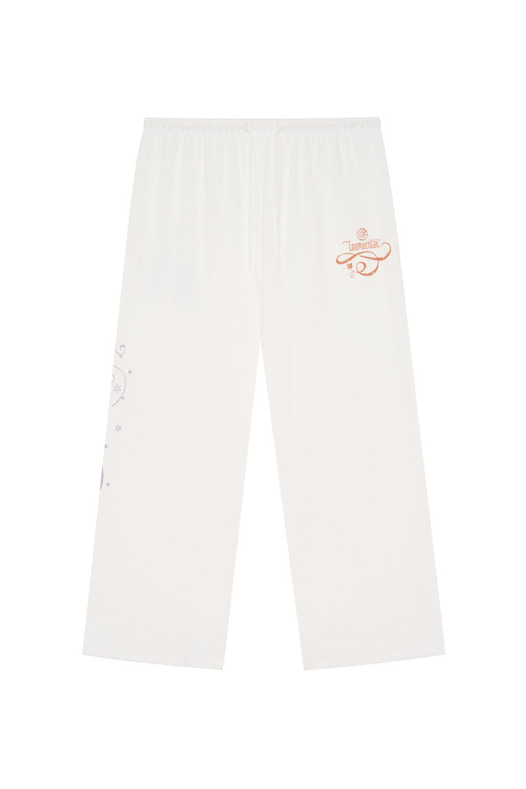 TWIN ZODIAC WAFFLE PANTS (WHITE)
