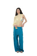 SHEER LINEN KNIT SHAWL (YELLOW)