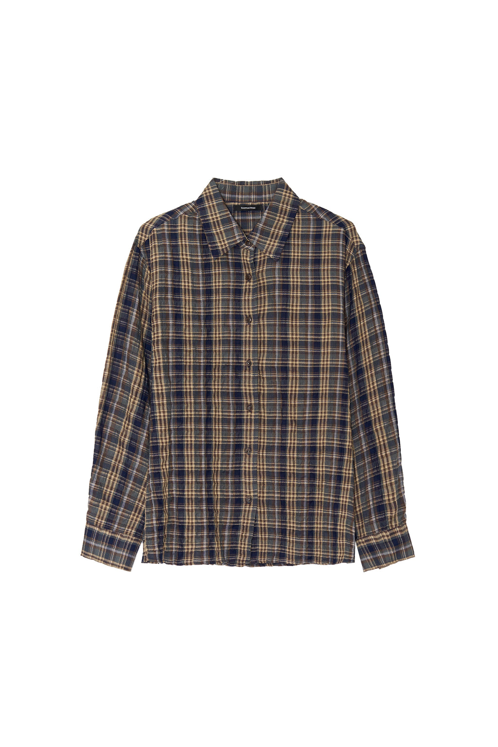 PLAID OVERSIZED SHIRT (NAVY)