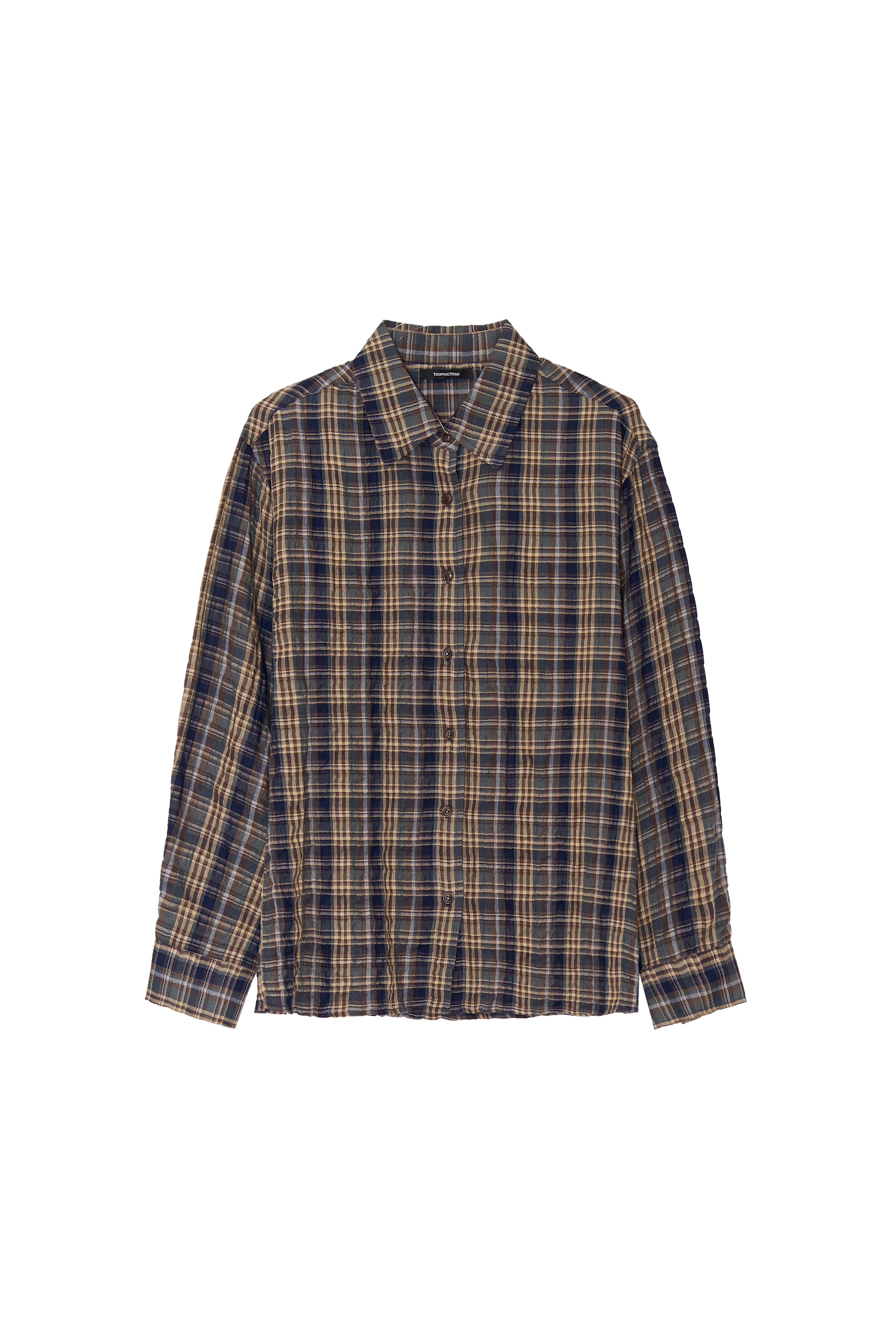 PLAID OVERSIZED SHIRT (NAVY)