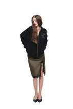 LEO HOTFIX WAFFLE ZIP-UP HOODIE (BLACK)