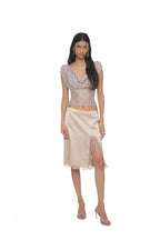 LACE BUTTON TOP (LIGHT GREY)