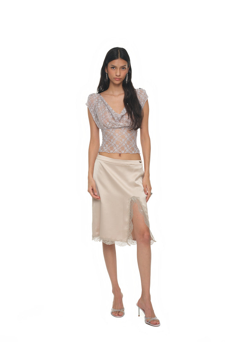 LACE BUTTON TOP (LIGHT GREY)