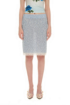 LACE POINT SPARKLE MIDI SKIRT (LIGHT BLUE)