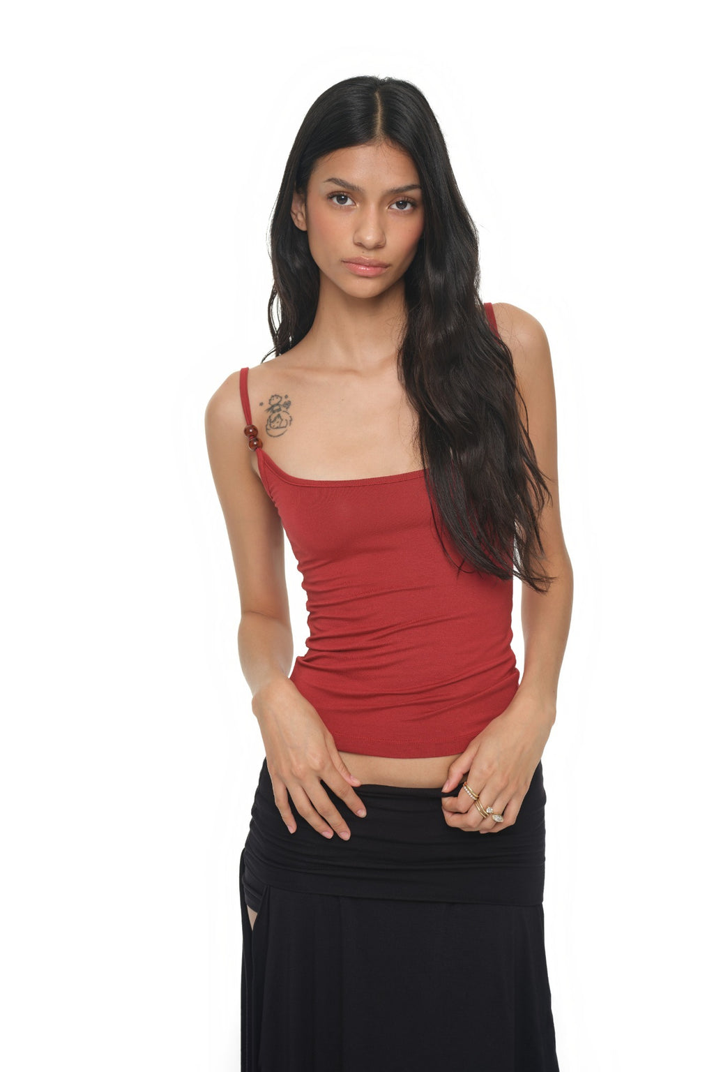 BUBBLE BEAD TANK TOP (RED)