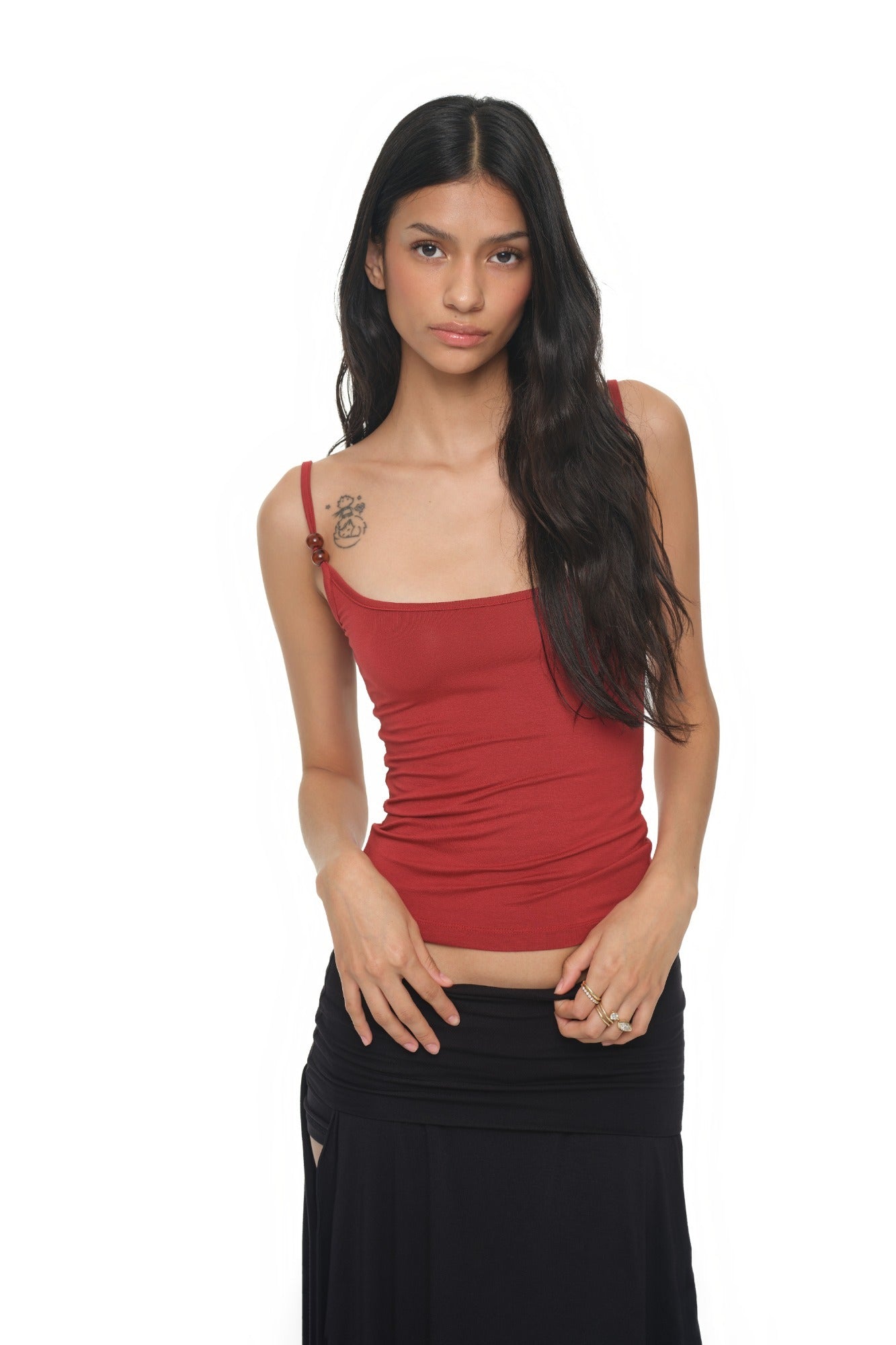 BUBBLE BEAD TANK TOP (RED)