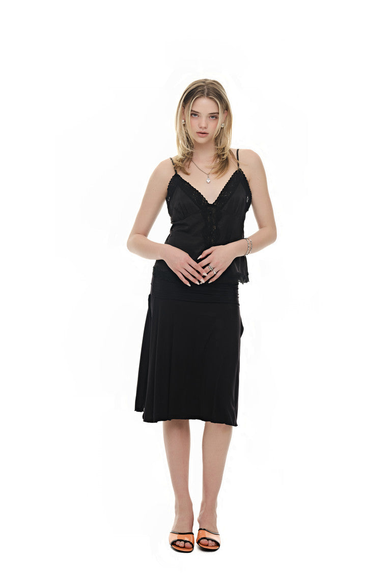 LACE SLIP SLEEVELESS TOP (BLACK)