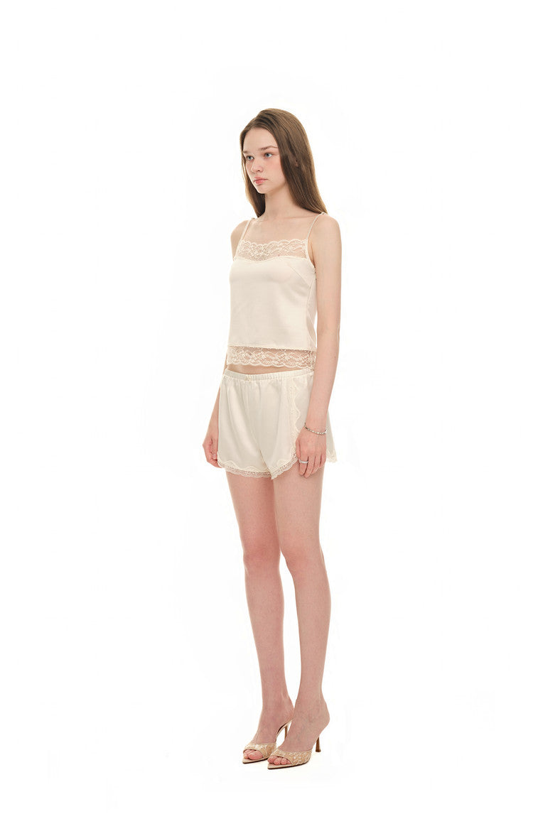 LACE TRIM SLIP SHORTS (IVORY)