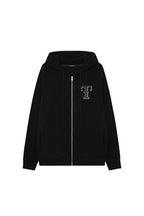 LEO HOTFIX WAFFLE ZIP-UP HOODIE (BLACK)