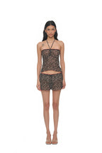 FLORAL HALTER TANK TOP (BLACK)