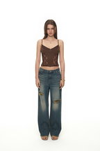 BUSTIER CAMI TOP (BROWN)