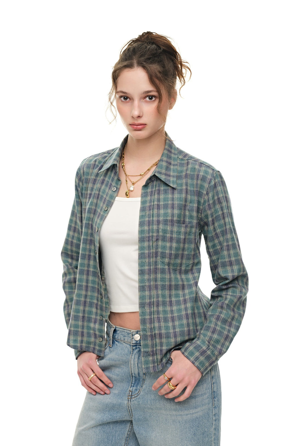 PLAID SLIM-FIT SHIRT (GREEN)