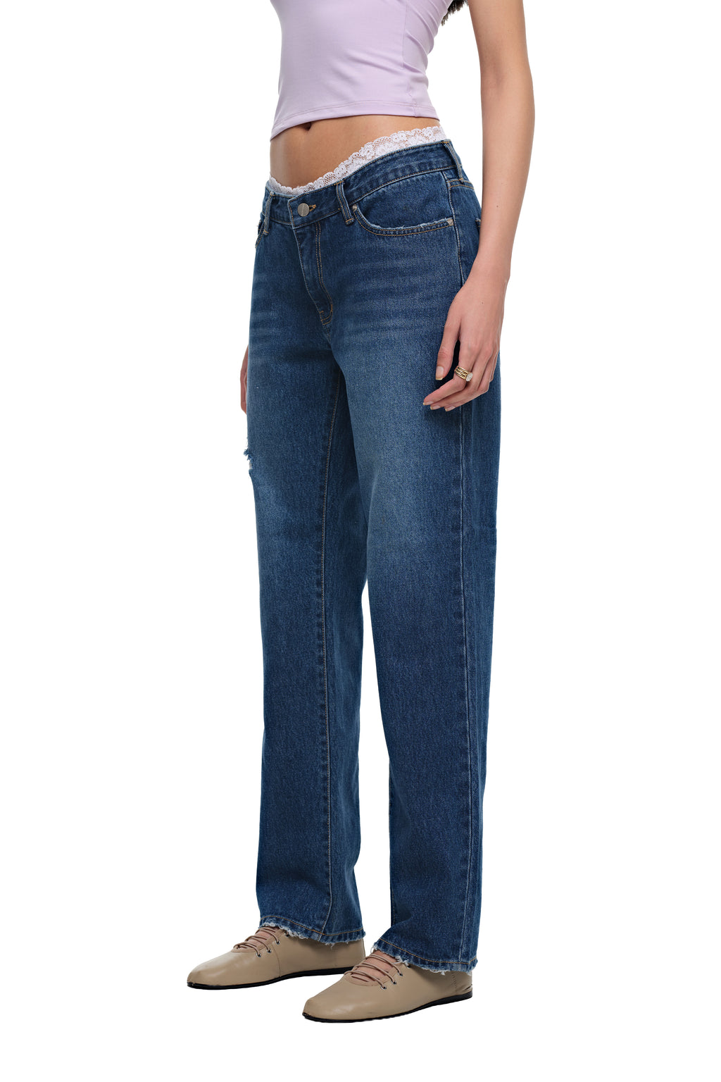 SLIM STRAIGHT-FIT JEANS (BLUE)