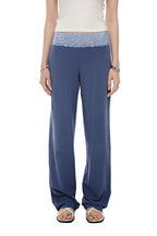 LACE POINT LOOSE-FIT PANTS (BLUE)
