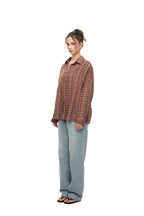 PLAID OVERSIZED SHIRT (BROWN)