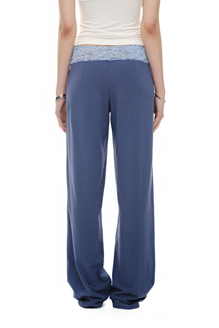LACE POINT LOOSE-FIT PANTS (BLUE)