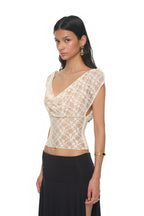 [Ships June 12] LACE BUTTON TOP (IVORY)