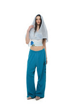 SHEER LINEN KNIT SHAWL (LIGHT BLUE)