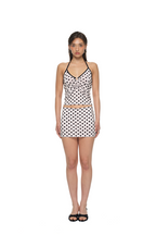 HALTER O-RING TANK TOP (DOT/BEIGE)