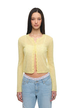 MOHAIR SLIM-FIT CARDIGAN (LEMON)