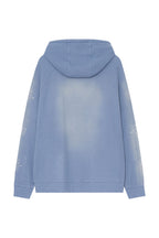 ZODIAC HOTFIX WAFFLE ZIP-UP HOODIE (WASHED BLUE)