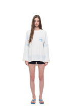 ORNAMENT 02 WAFFLE OVERSIZED LONG SLEEVE T-SHIRT (WHITE)