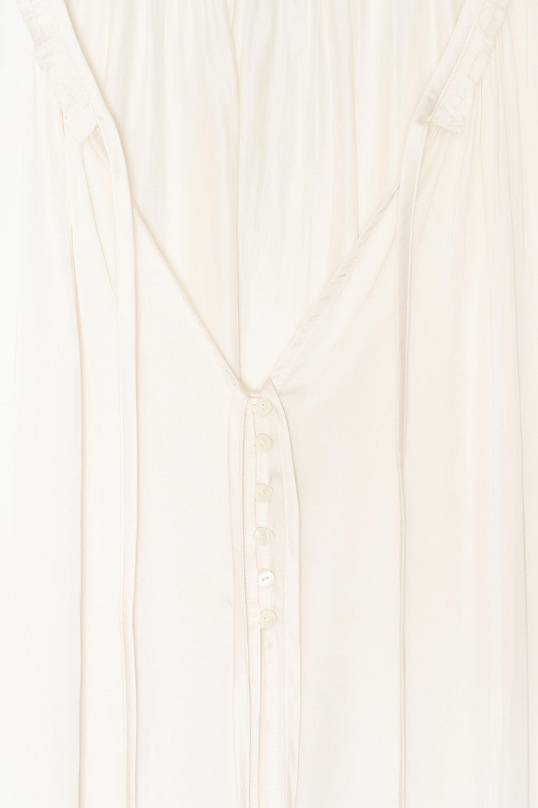 FRILL TRIM TIE BLOUSE (IVORY)