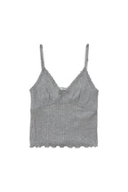 LACE RIBBED CAMI TOP (GREY)