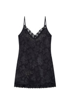 FLORAL HOTFIX MINI SLIP DRESS (BLACK)