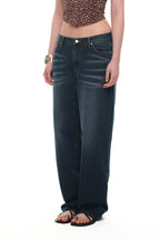 LOW RISE LOOSE-FIT JEANS (DARK BLUE)