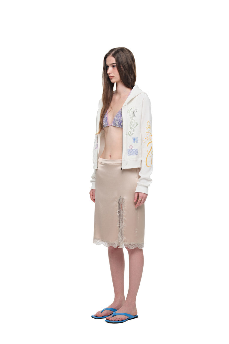 LACE MIDI SKIRT (BEIGE)