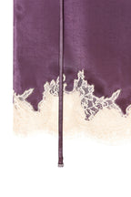 LACE TRIM GARTER MIDI SKIRT (PURPLE)