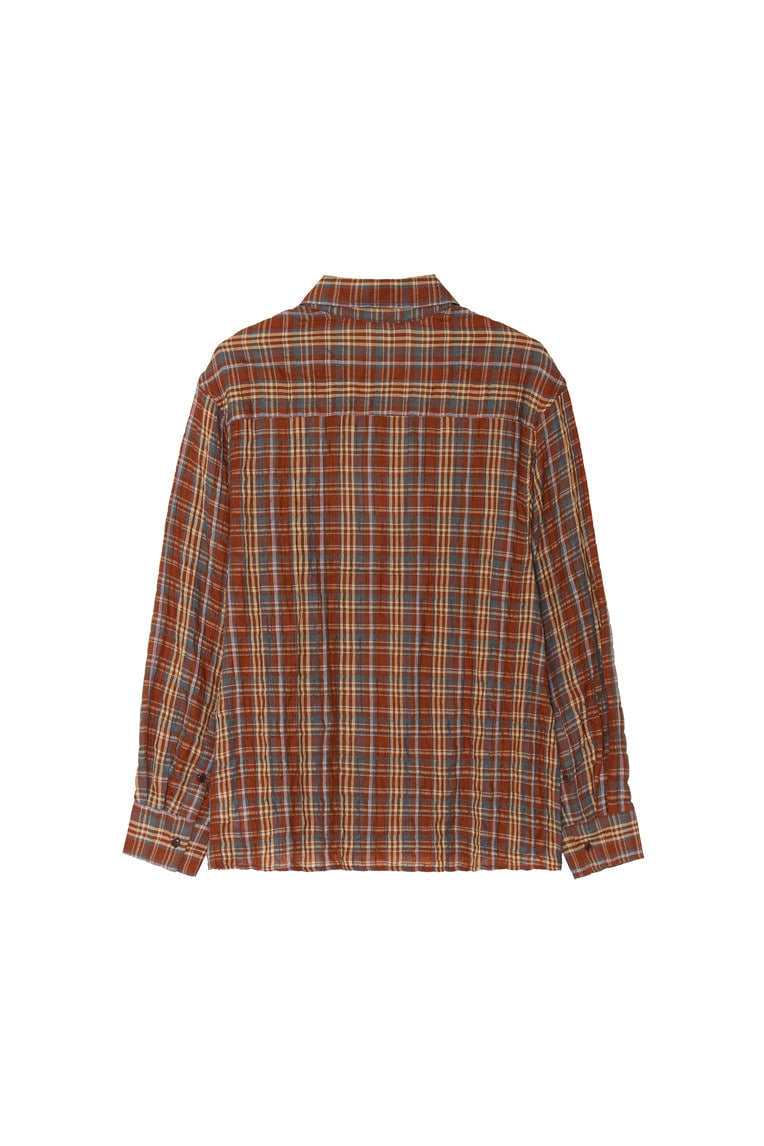 PLAID OVERSIZED SHIRT (BROWN)